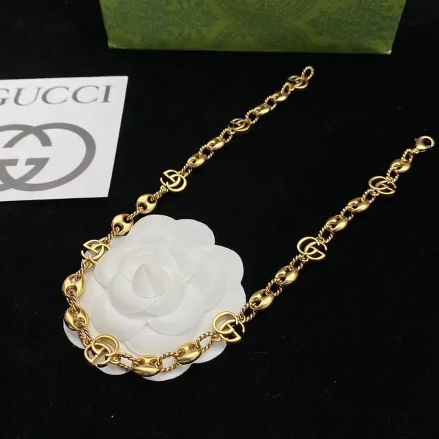 Gucci GG Marmont Gold Interlocking Motif Necklace 5