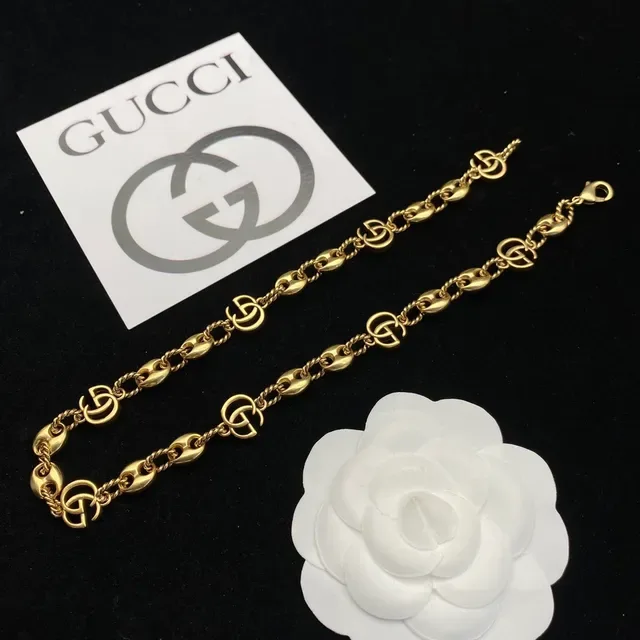 Gucci GG Marmont Gold Interlocking Motif Necklace 6