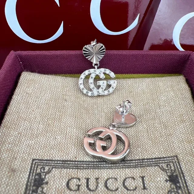 Gucci GG Marmont Heart et Double G Crystal Boucles d'oreilles 4