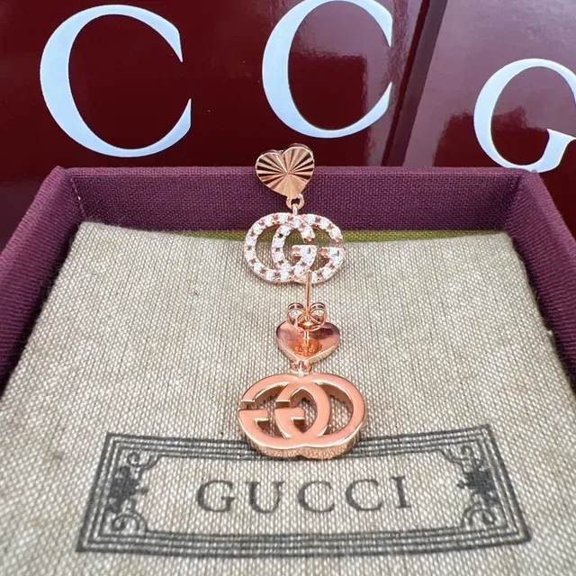 Gucci GG Marmont Heart et Double G Crystal Boucles d'oreilles 5