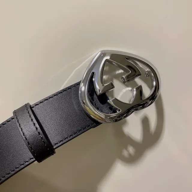Gucci GG Marmont Heart Buckle Black Leather Belt 6