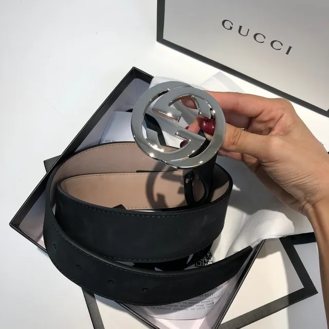 Gucci GG Marmont Interlocking G Black Leather Belt 5