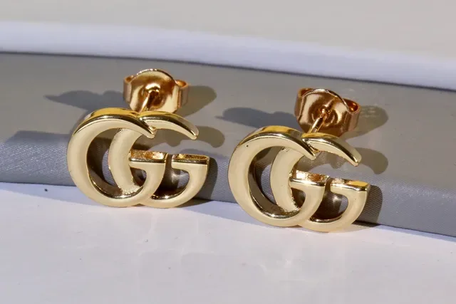 Gucci GG Marmont Interlocking G Gold-Tone Stud Earrings 2