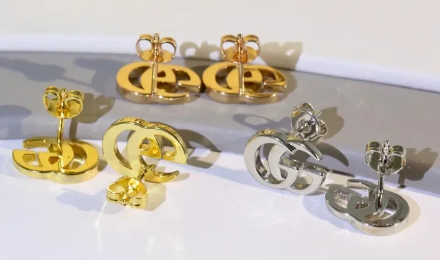Gucci GG Marmont Interlocking G Gold-Tone Stud Earrings 3