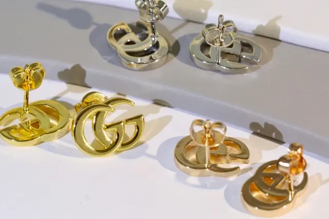 Gucci GG Marmont Interlocking G Gold-Tone Stud Earrings 5