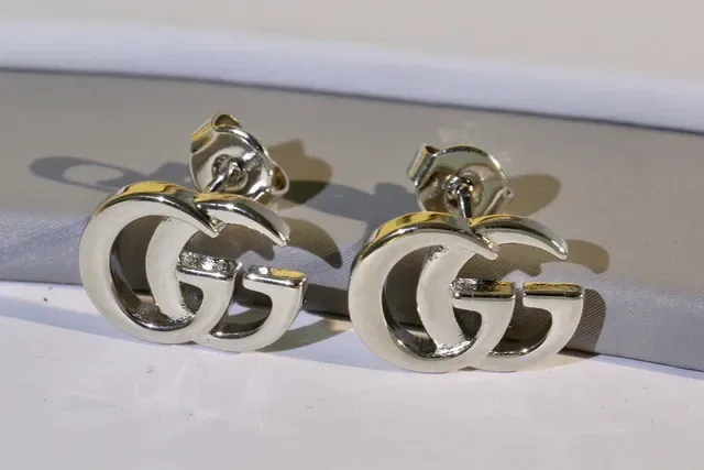 Gucci GG Marmont Interlocking G Gold-Tone Stud Earrings 6