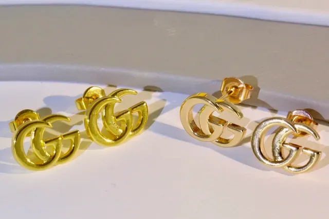 Gucci GG Marmont Interlocking G Gold-Tone Stud Earrings 7