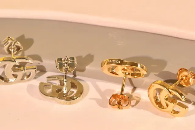 Gucci GG Marmont Interlocking G Gold-Tone Stud Earrings 8