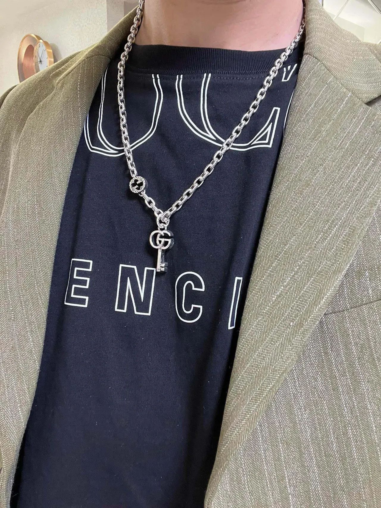 Gucci GG Marmont Interlocking G Key Silver Necklace 8