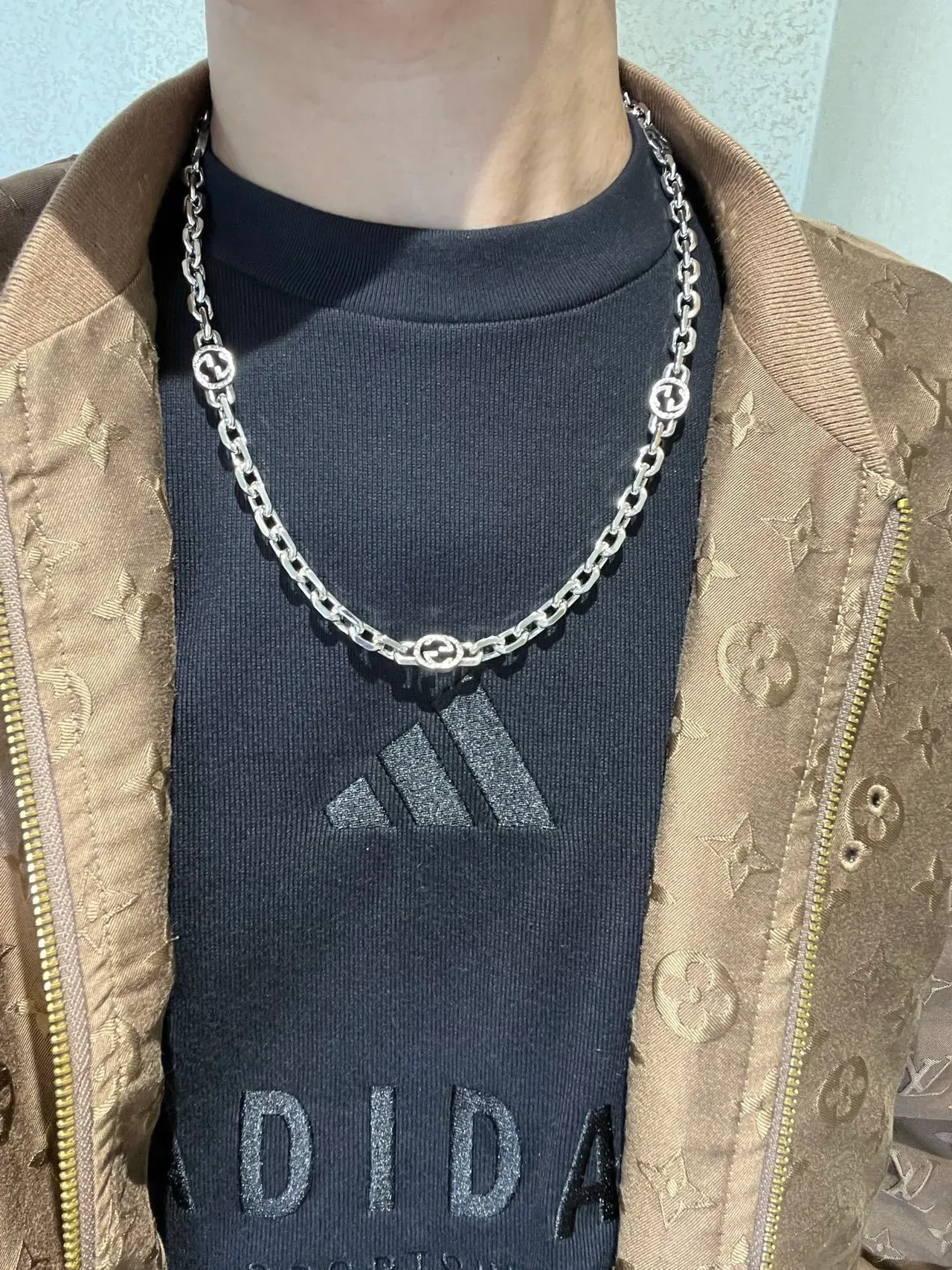 Gucci GG Marmont Silver Chain Interlocking Medallions Necklace 5
