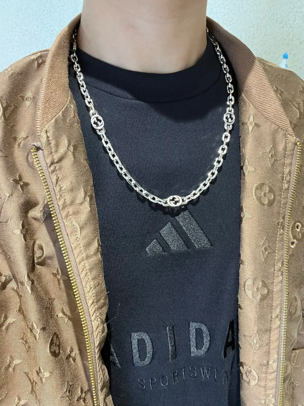 Gucci GG Marmont Silver Chain Interlocking Medallions Necklace 8