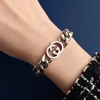 Gucci GG Marmont Silver-Tone Chunky Chain Bracelet