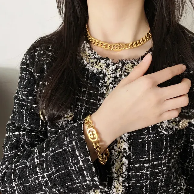 Gucci GG Marmont Silver-Tone Chunky Chain Bracelet 3
