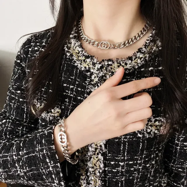 Gucci GG Marmont Silver-Tone Chunky Chain Bracelet 4