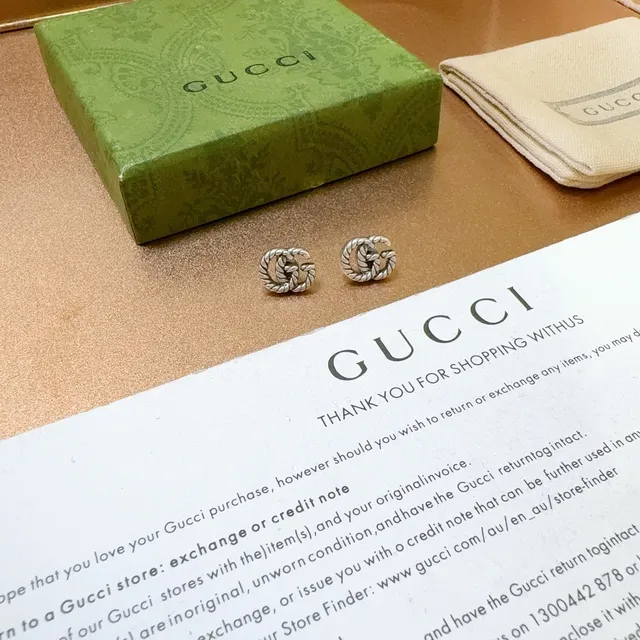 Gucci GG Marmont Twisted Rope Interlocking G Stud Earrings 2