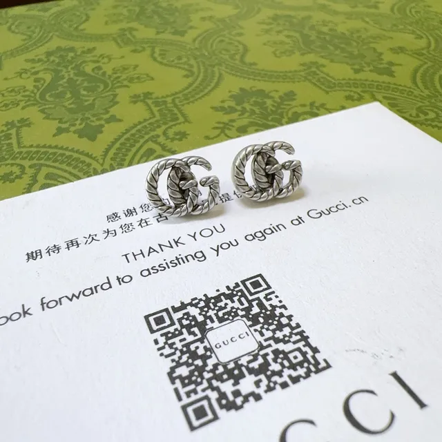 Gucci GG Marmont Twisted Rope Interlocking G Stud Earrings 4