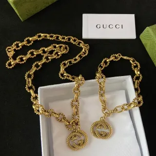 Gucci GG Marmont Twisted Rope-Link Gold-Tone Necklace