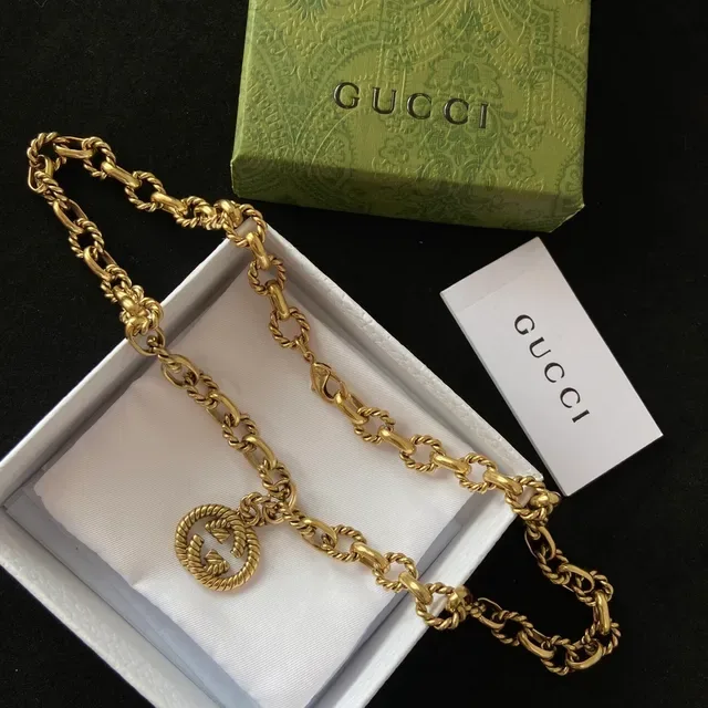 Gucci GG Marmont Twisted Rope-Link Gold-Tone Necklace 6