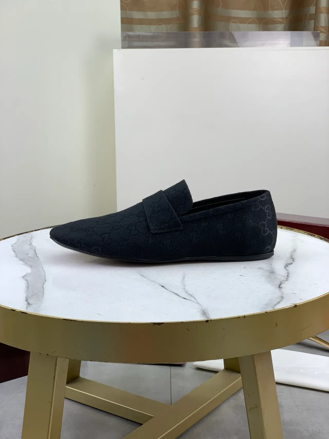 Gucci GG Monogram Jacquard Mocassin Slip-On Noir 6