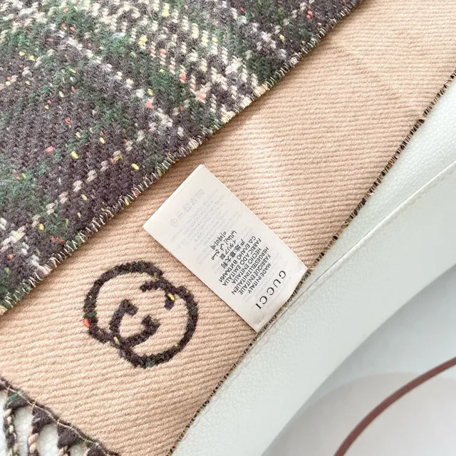 Gucci GG Monogram xadrez caxemira cachecol 3