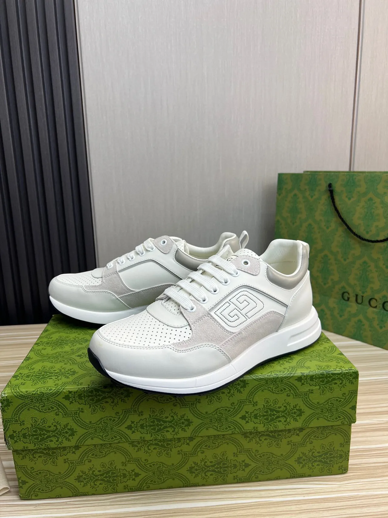 Gucci GG Tennis 1977 Off-White and Gray Lifestyle Sneakers 4