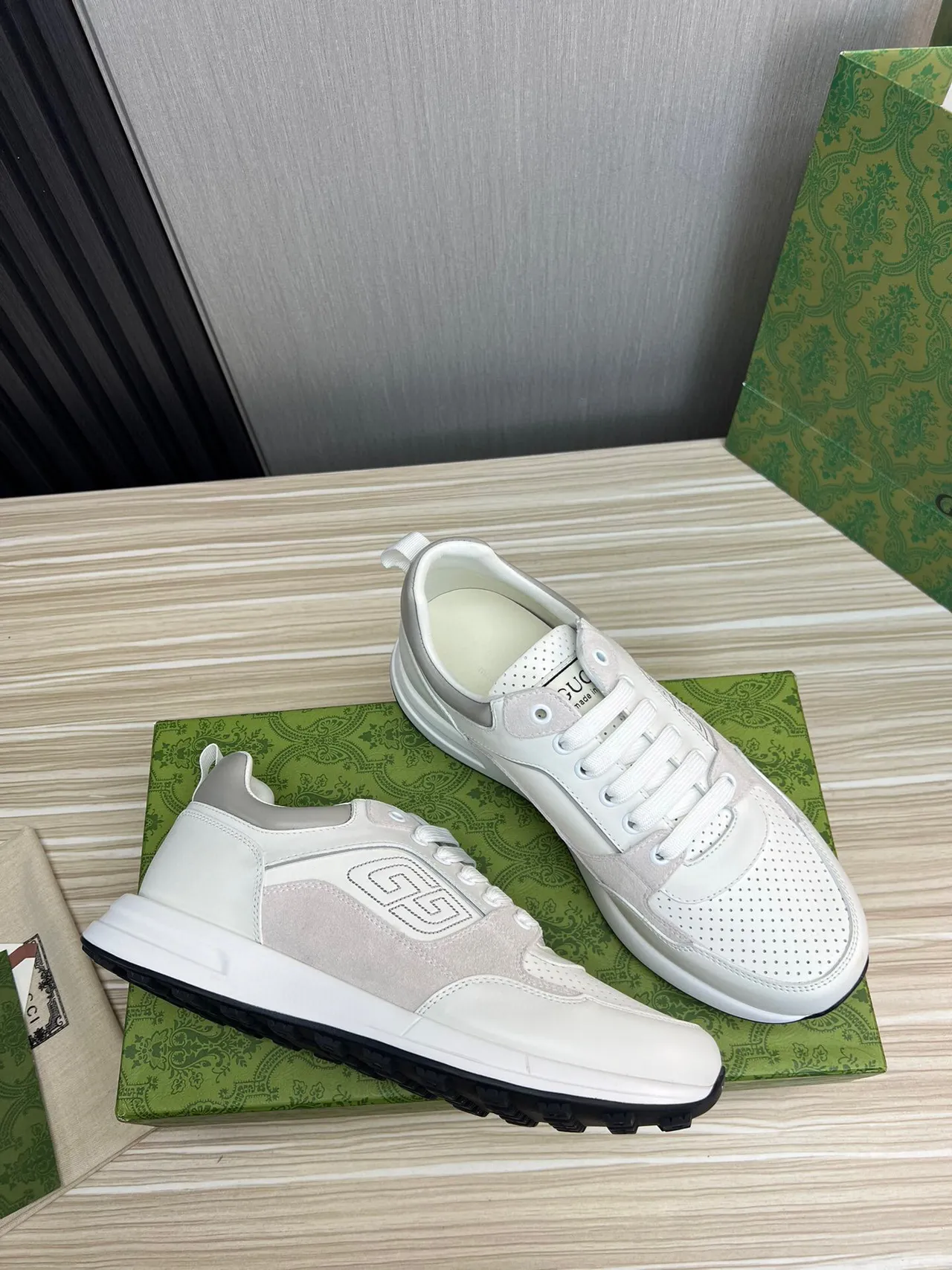 Gucci GG Tennis 1977 Off-White and Gray Lifestyle Sneakers 6