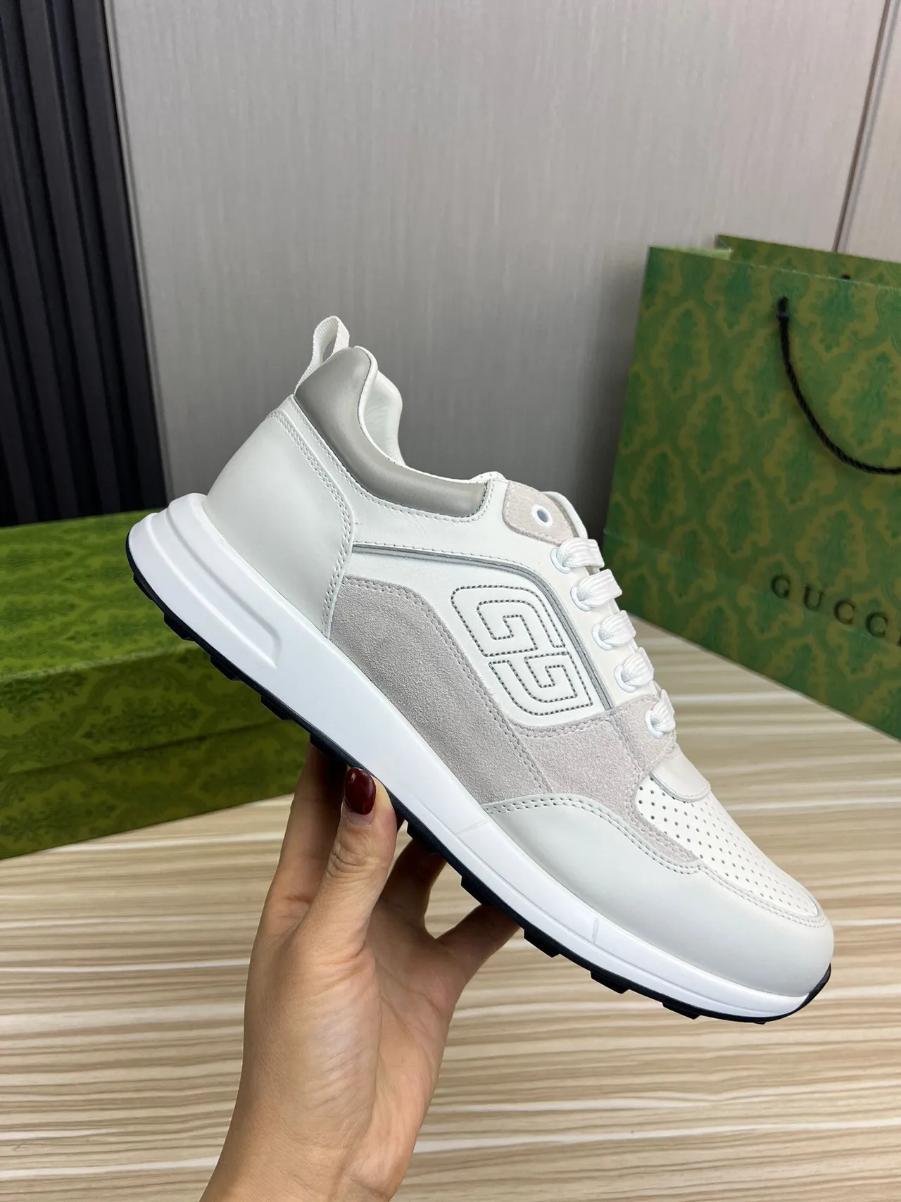 Gucci GG Tennis 1977 Off-White and Gray Lifestyle Sneakers 7