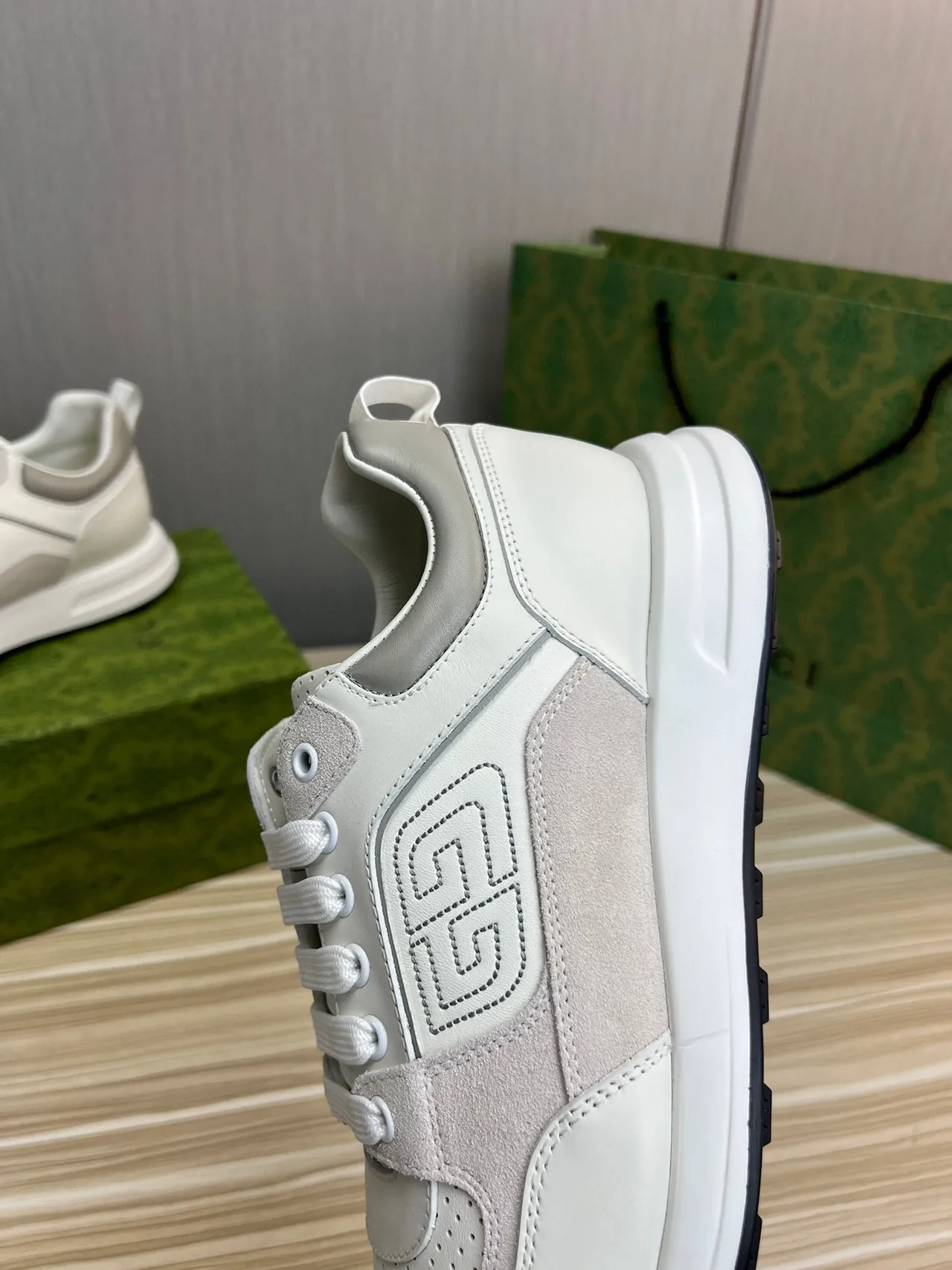 Gucci GG Tennis 1977 Off-White and Gray Lifestyle Sneakers 8