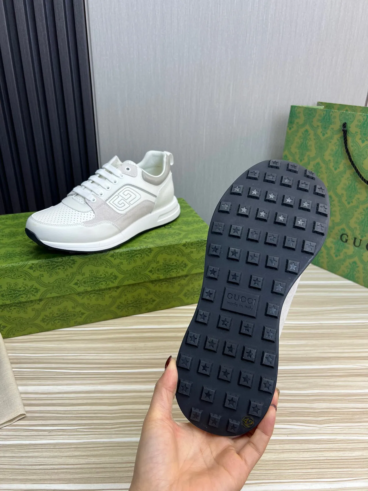 Gucci GG Tennis 1977 Off-White and Gray Lifestyle Sneakers 10