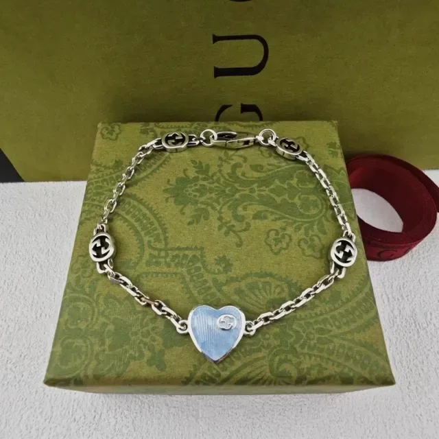 Gucci Heart Enamel Interlocking G Jewelry Set Necklaces 4