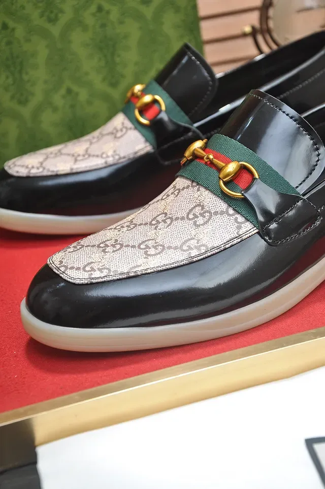Gucci Horsebit 1955 Noir et Beige GG Monogram Mocassins 3