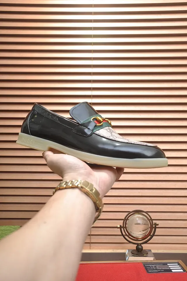Gucci Horsebit 1955 Noir et Beige GG Monogram Mocassins 8