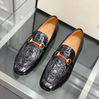 Gucci Horsebit 1955 黑色压花 GG 乐福鞋