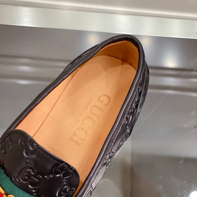 Gucci Horsebit 1955 Black Embossed GG Loafers 4
