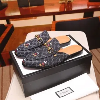 Gucci Horsebit 1955 Black GG Monogram Floral Embroidery Loafers