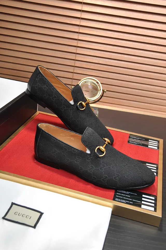 Gucci Horsebit 1955 Noir GG Monogram Loafers 5