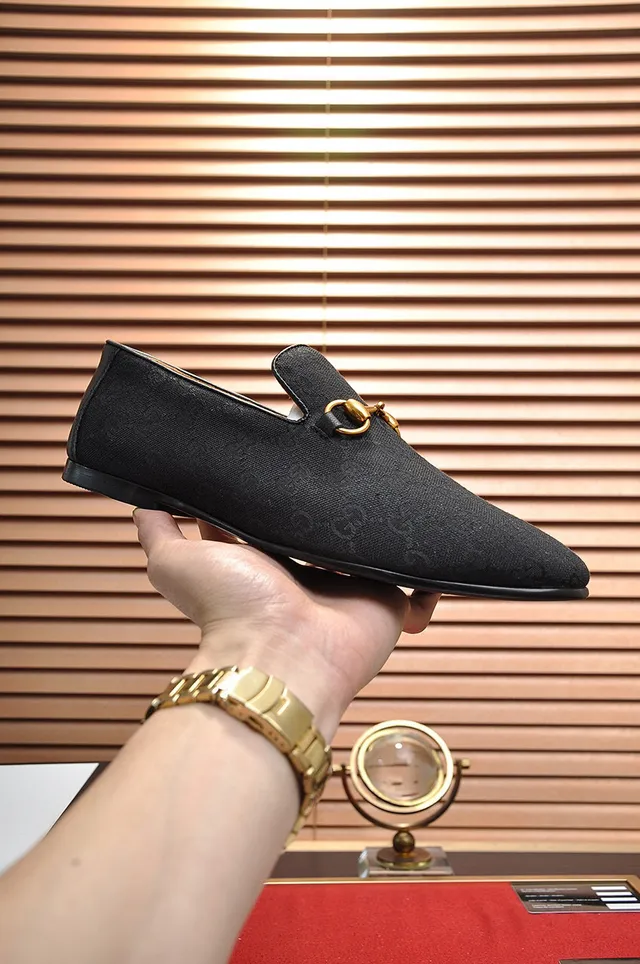 Gucci Horsebit 1955 Noir GG Monogram Loafers 7