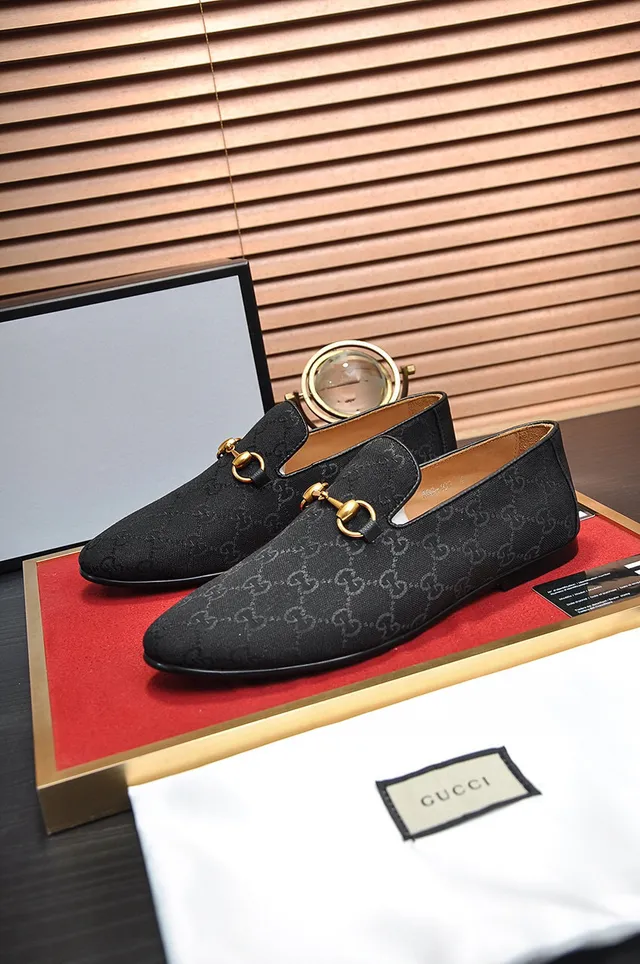 Gucci Horsebit 1955 Noir GG Monogram Loafers 8