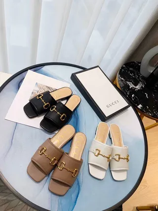 Gucci Horsebit 1955 Sandales en cuir noir avec boucle Horsebit 5