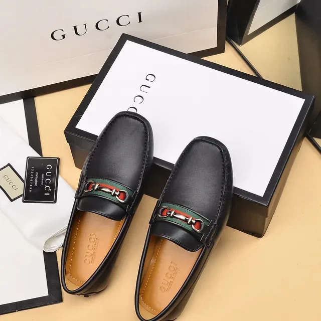 Gucci Horsebit 1955 Black Leather Web Stripe Loafers 3