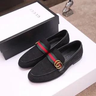 Gucci Horsebit 1955 Black Monogram Canvas Web Stripe Loafer
