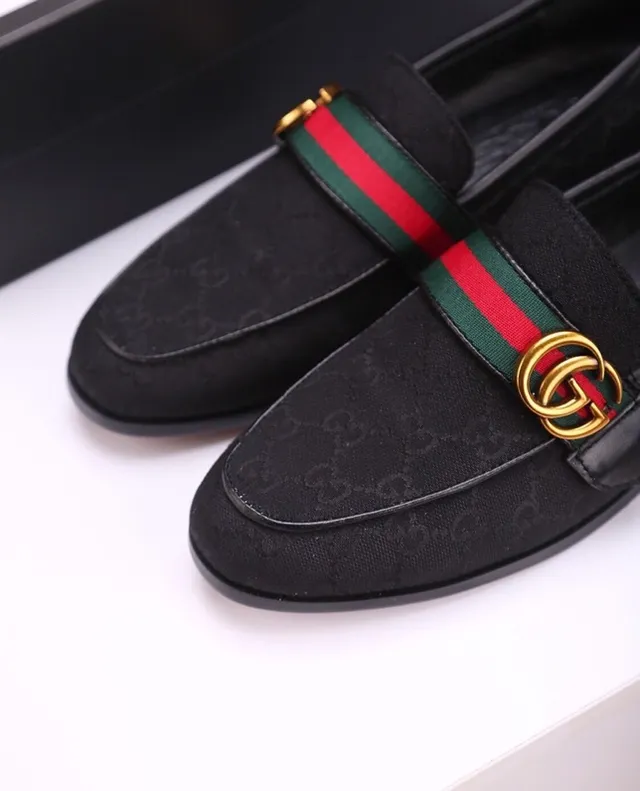 Gucci Horsebit 1955 Black Monogram Canvas Web Stripe Loafer 3