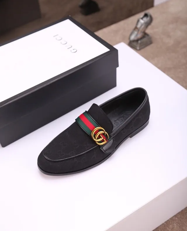 Gucci Horsebit 1955 Black Monogram Canvas Web Stripe Loafer 6