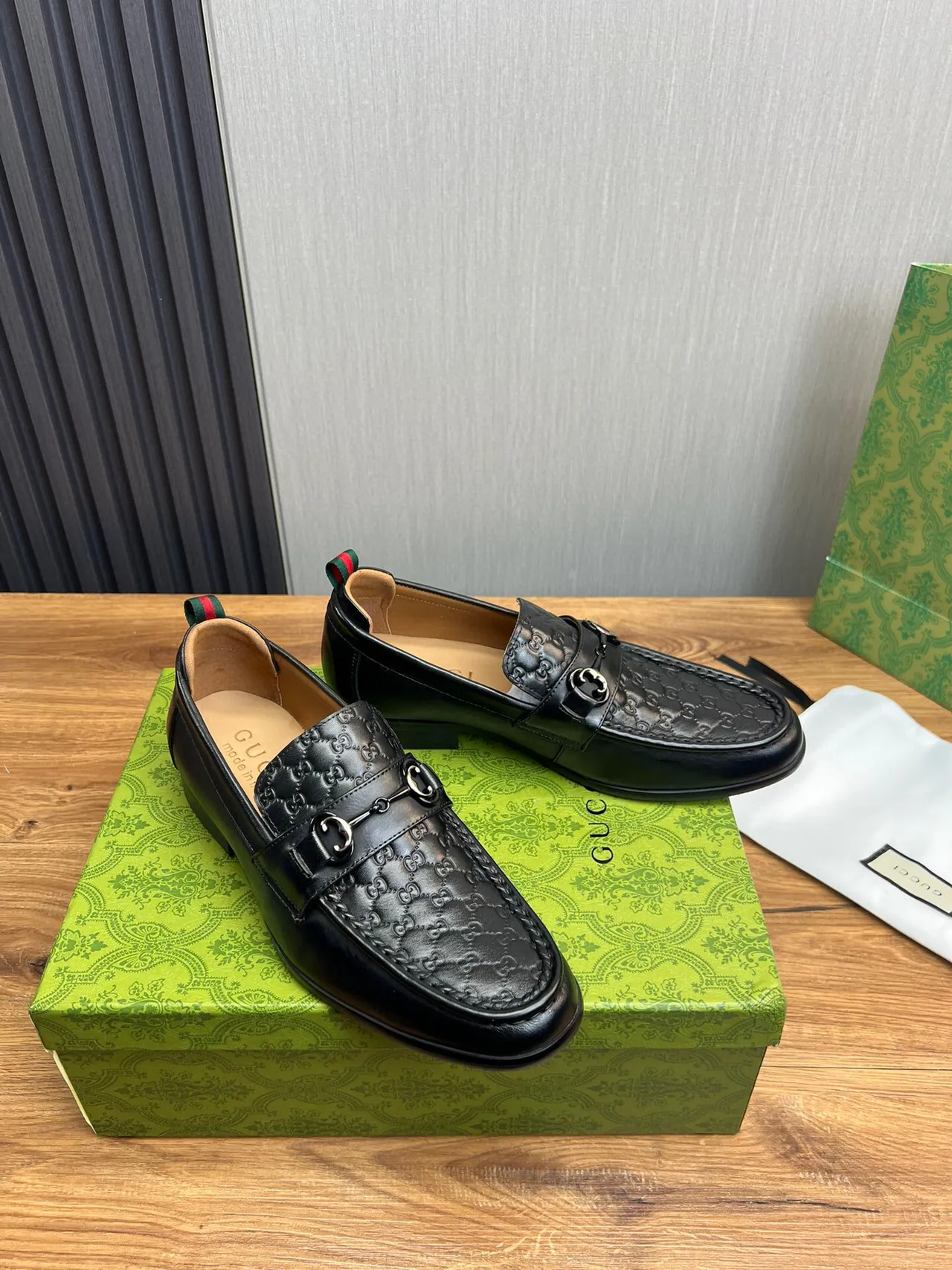 Gucci Horsebit 1955 Black Monogram Leather Loafer 3