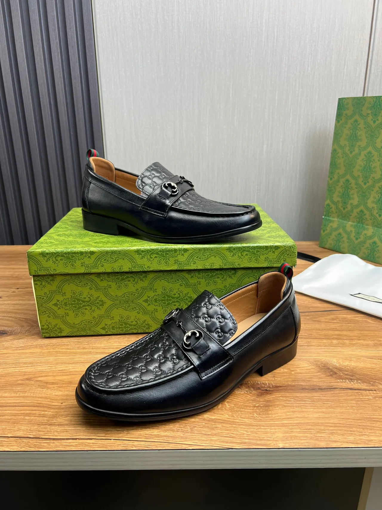 Gucci Horsebit 1955 Black Monogram Leather Loafer 5