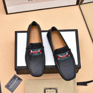 Gucci Horsebit 1955 কালো পেবল্ড লেদার লোফার
