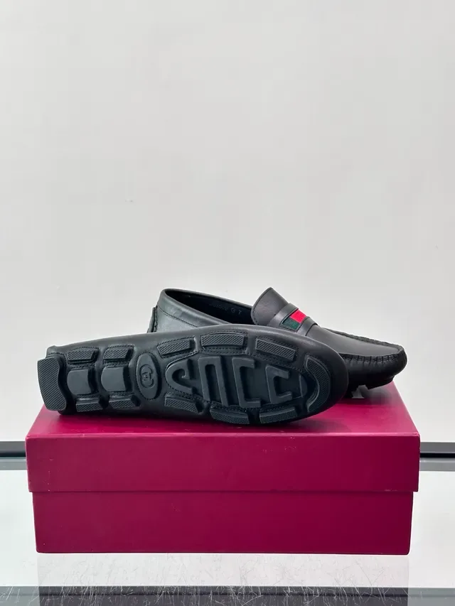 Gucci Horsebit 1955 Black Red Leather Web Stripe Strap Loafer 2