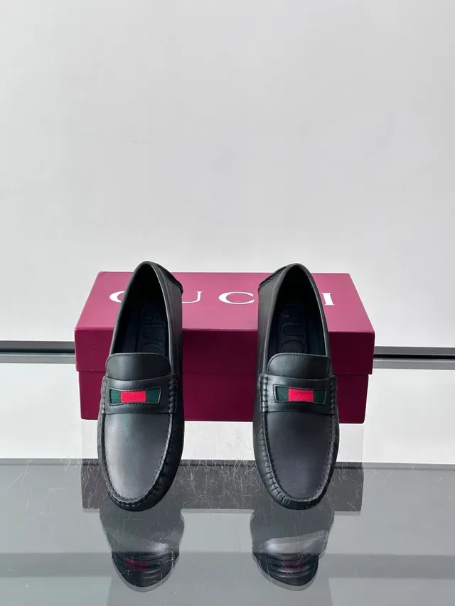 Gucci Horsebit 1955 Black Red Leather Web Stripe Strap Loafer 4