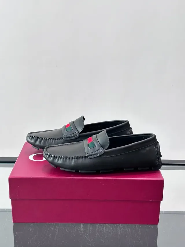 Gucci Horsebit 1955 Black Red Leather Web Stripe Strap Loafer 5