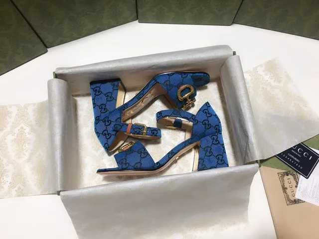 Gucci Horsebit 1955 Blue GG Supreme toile pompes 8